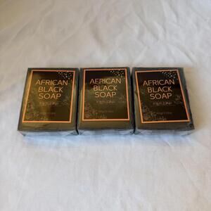 YANYUTONG African Black Soap 100g Bars Shea Butter Skin Cleanser Lot of 3